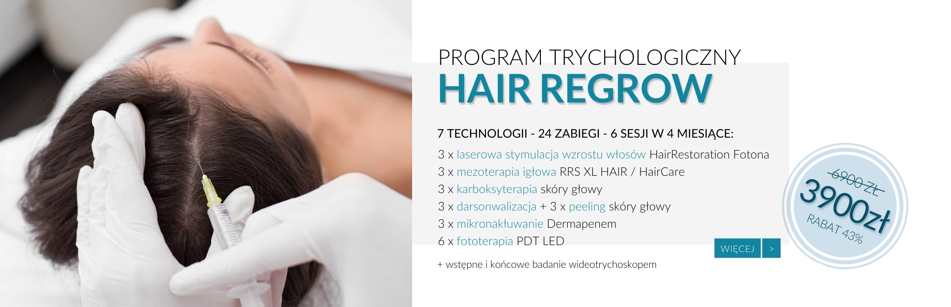Program Hair Regrow — zabieg w Velvet Skin Clinic