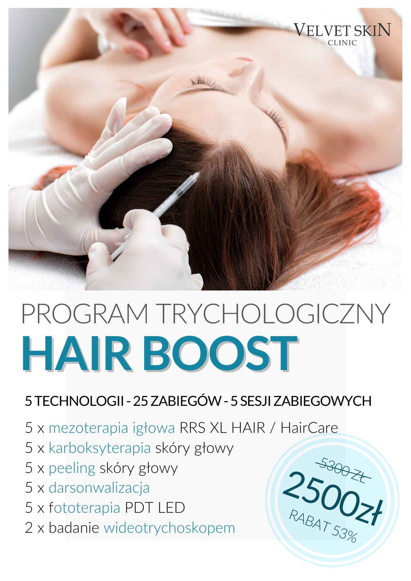 Program trychologiczny Hair Boost — terapia włosów, Velvet Skin Clinic